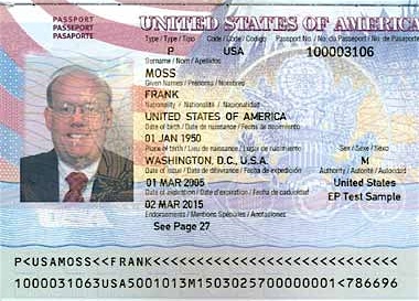 A sample passport.